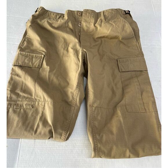 LA Police Gear BDU Uniform Pants‎ Mens L Rip Stop Tan Beige Cargo Pockets - Picture 3 of 12